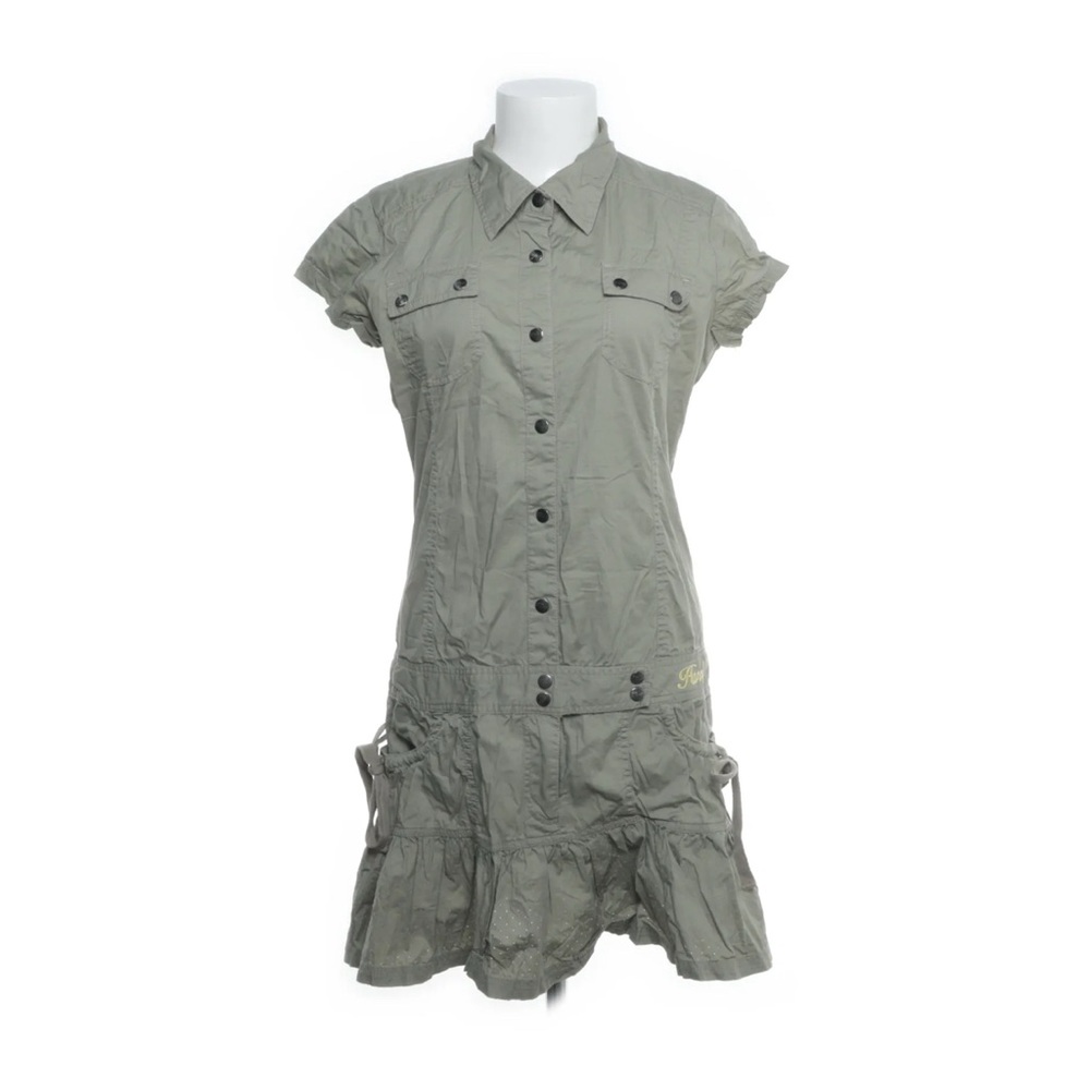 Hooch Utility Green Button-Up Dress